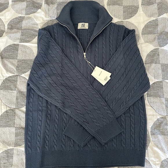 Musinsa Navy Quarter Zip Sweater - Picture 2 of 5